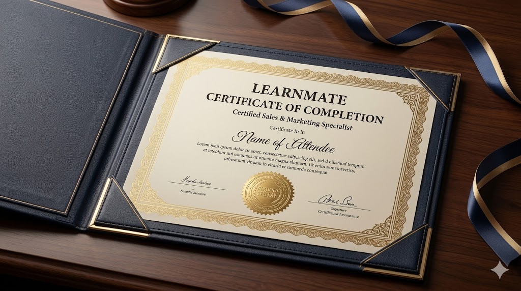 Sample LearnMate certificate